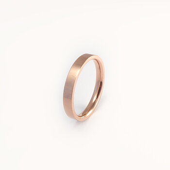 Glatt skinnende ring i roségullstål - 3 mm bred - rett