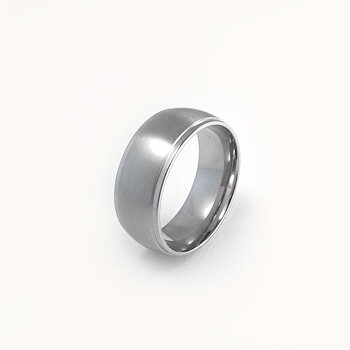 Matt ring i 316 stål med polerte kanter - 8 mm bred