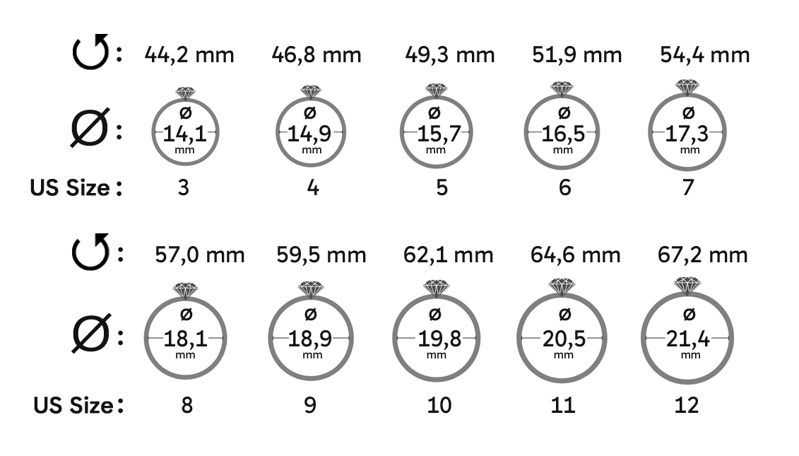 Óskreytt Trúlofunarhringur úr 316 stáli og zirkoníu - 3 mm breiður - 6