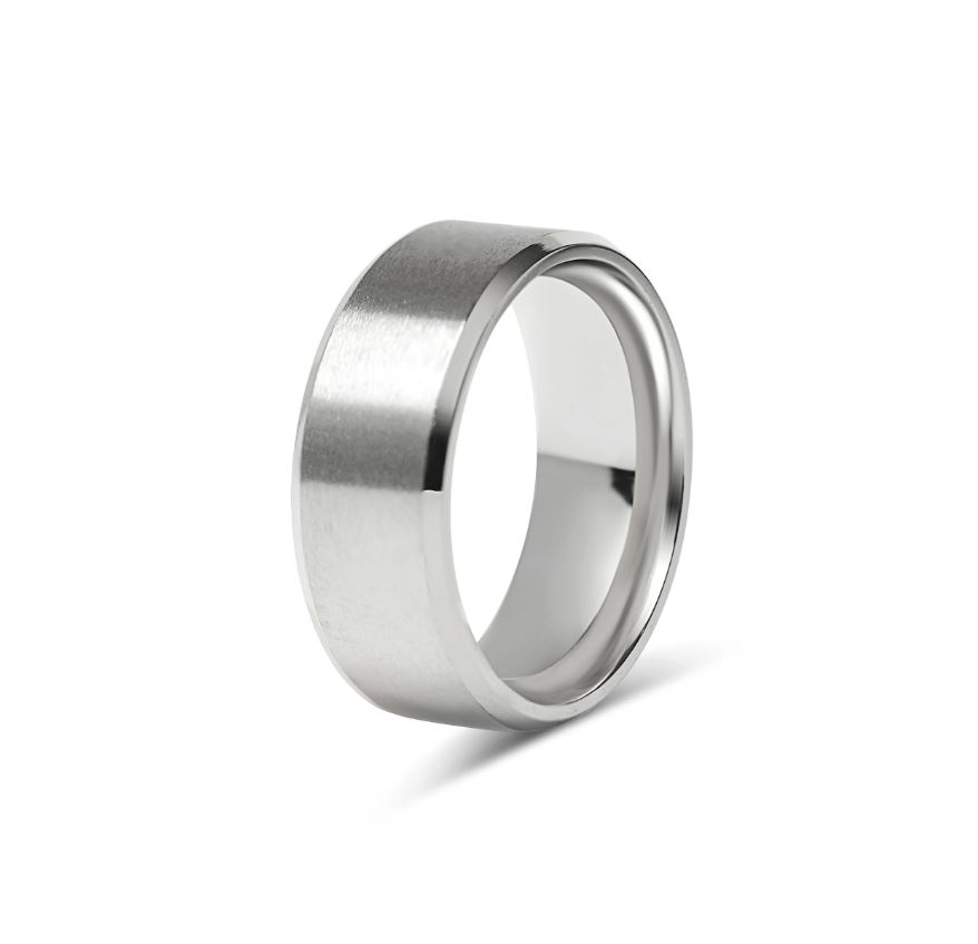 Matt ring i 316 stål - 8 mm bred - 2