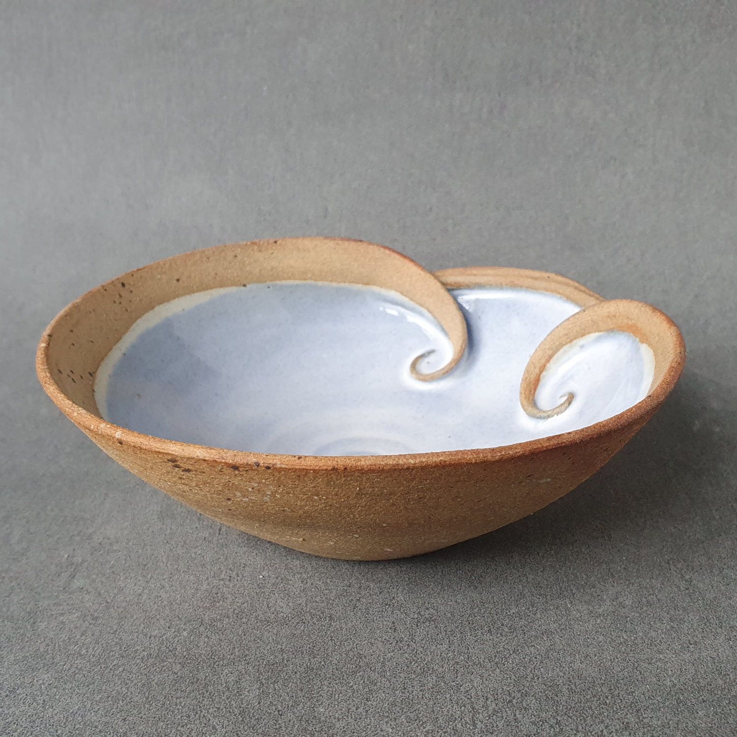 Flow bowl, pale blue with double swirls - 3