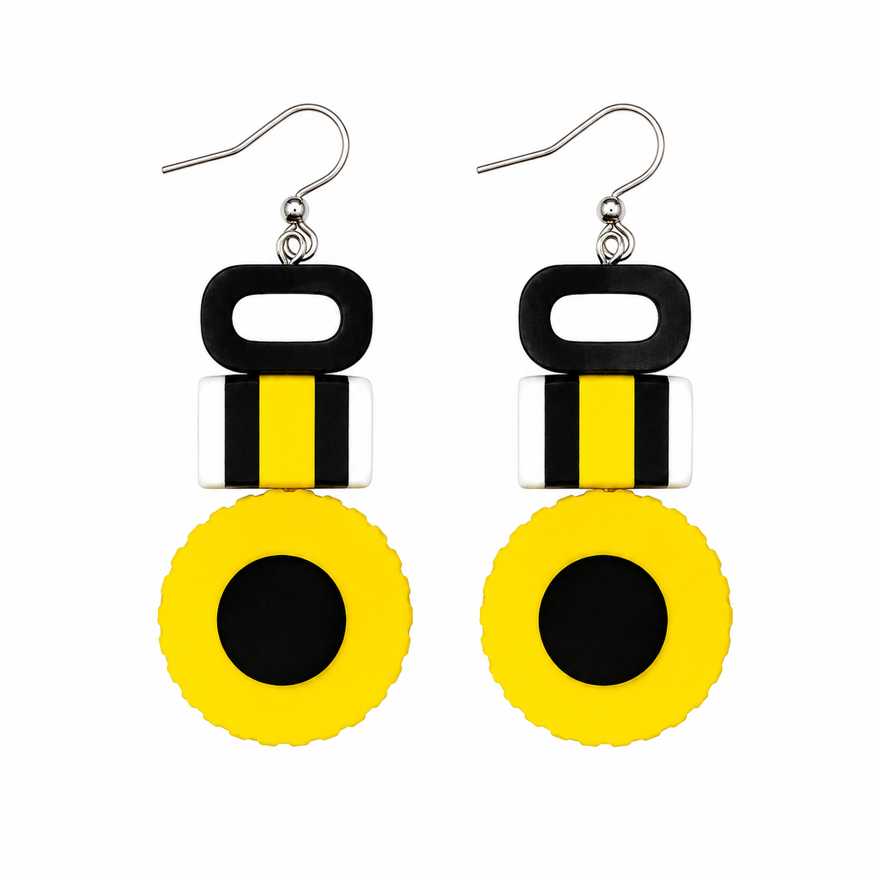 Earrings Candy English licorice big yellow