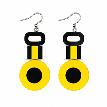 Earrings Candy English licorice big yellow