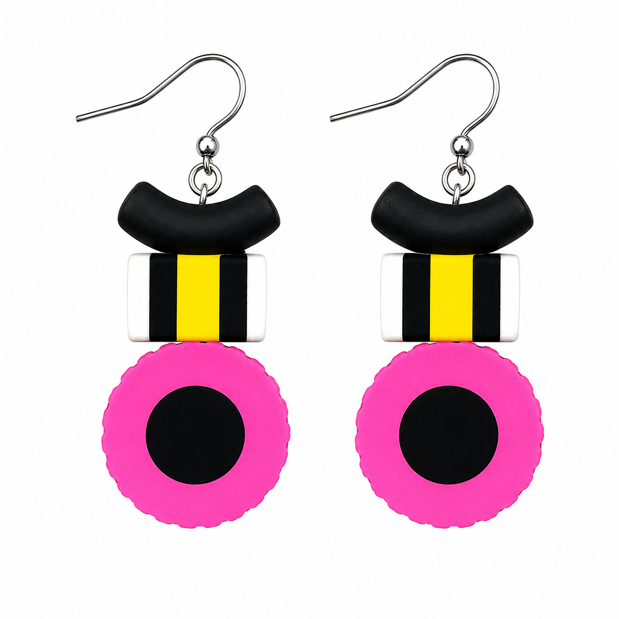 Earrings Candy English licorice big pink