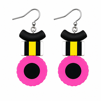 Earrings Candy English licorice big pink