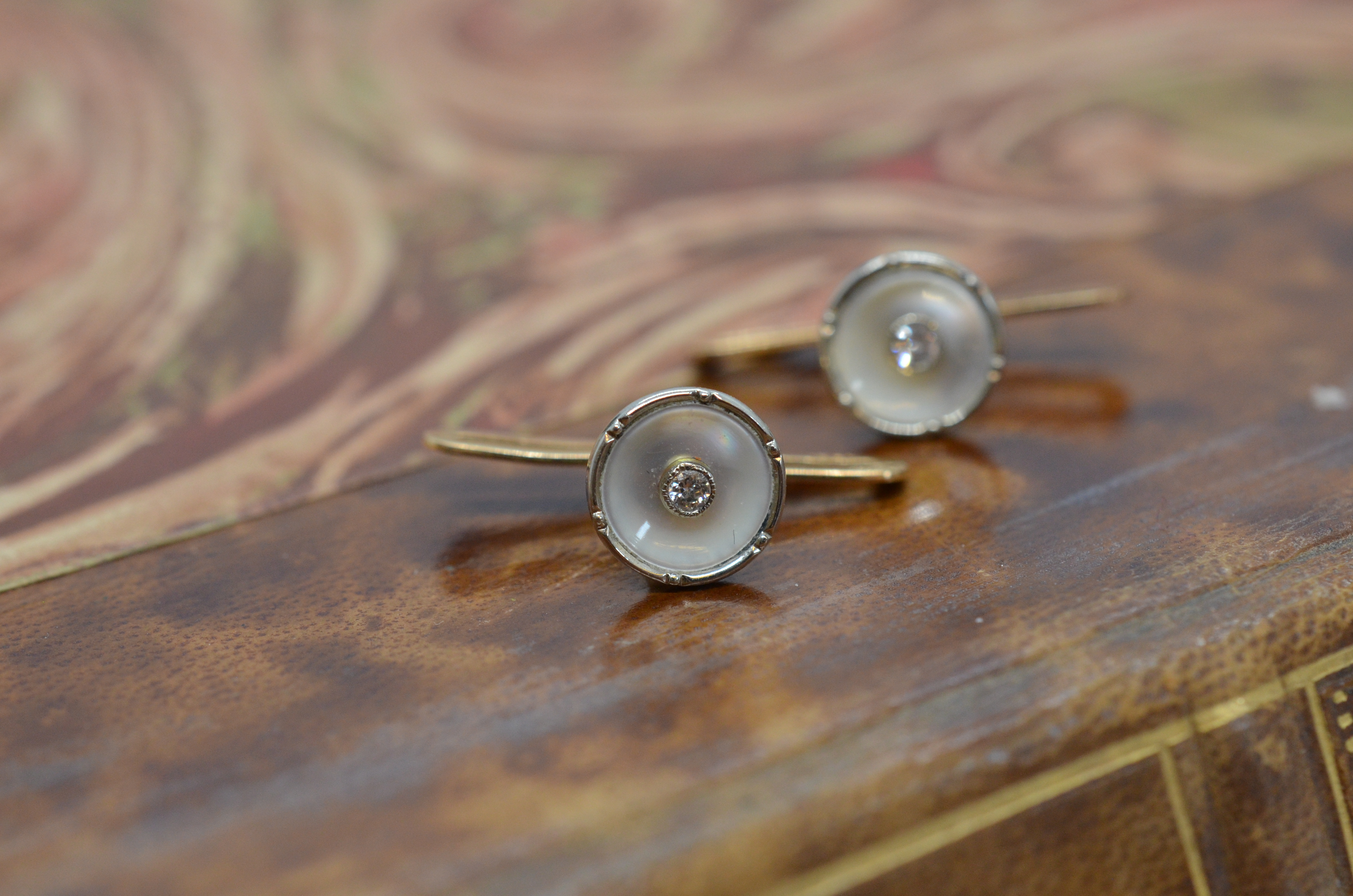 Vintage 18k coat buttons with diamond