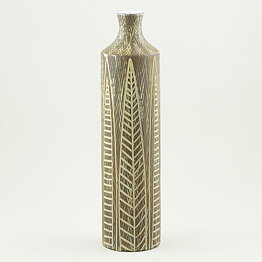 Mari Simmulson (Nigeria 1957) Cylinder Vase with Leaf Decor 32 cm