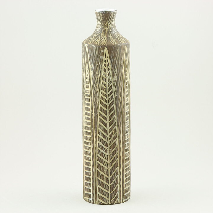 Mari Simmulson (Nigeria 1957) Cylinder Vase with Leaf Decor 32 cm