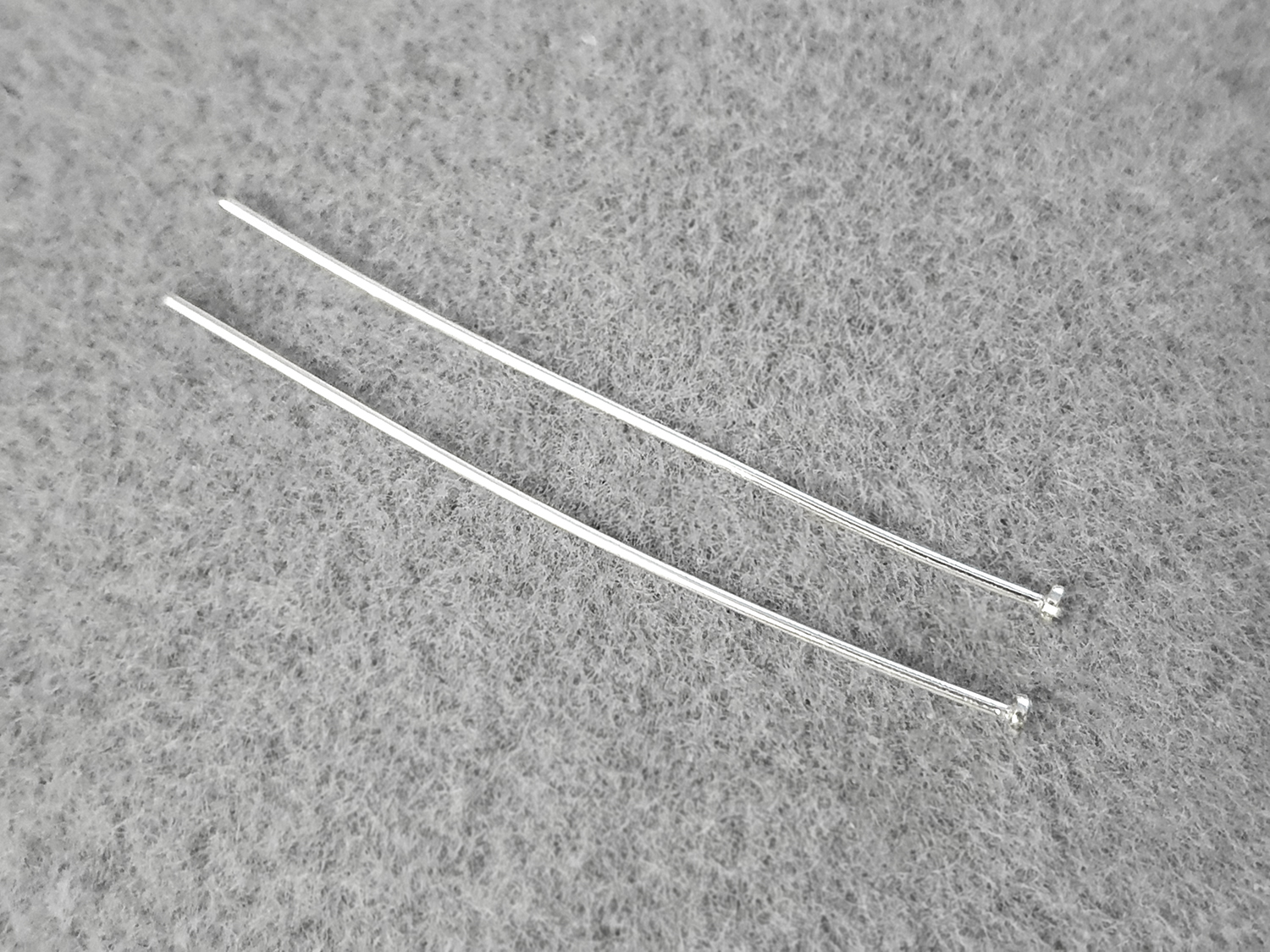 Headpin 0,8mm 50mm ( head approx. 2,2mm ) 2pcs/pkt Price/pkt, 925-silver