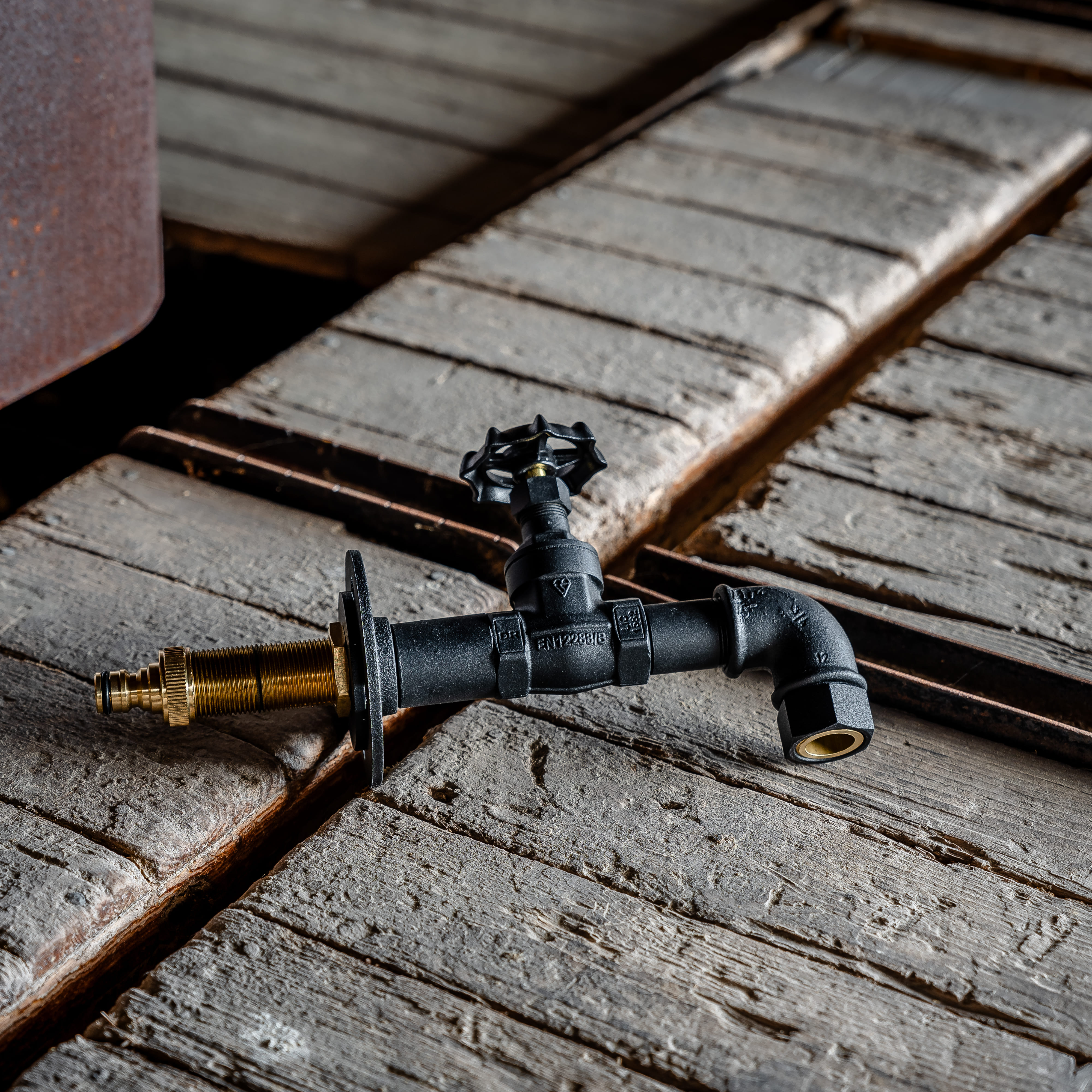 Garden tap (through wall) - Black - 2