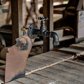Garden tap (through wall) - Black