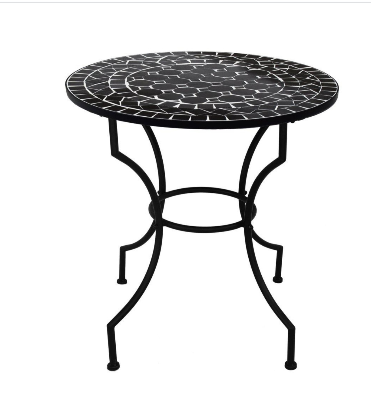 Bord / Svart mosaik / Dia 70cm