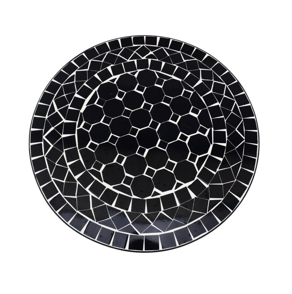 Bord / Svart mosaik / Dia 70cm