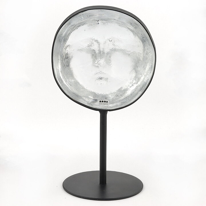 Erik Höglund (1960s) Clear Glass Sculpture with Woman Motif 26 cm