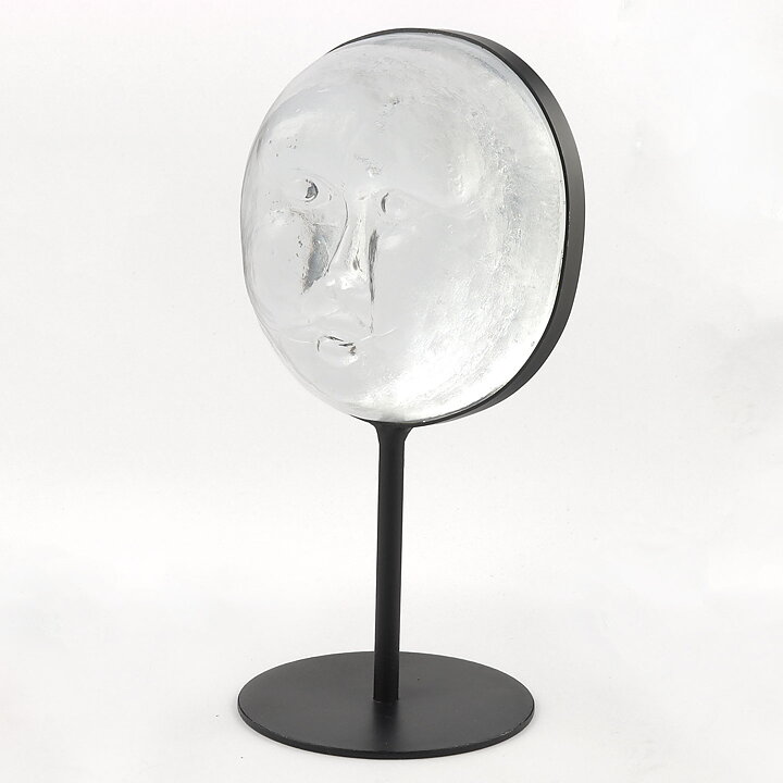 Erik Höglund (1960s) Clear Glass Sculpture with Woman Motif 26 cm