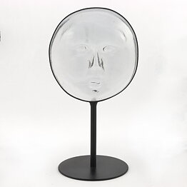 Erik Höglund (1960s) Clear Glass Sculpture with Woman Motif 26 cm