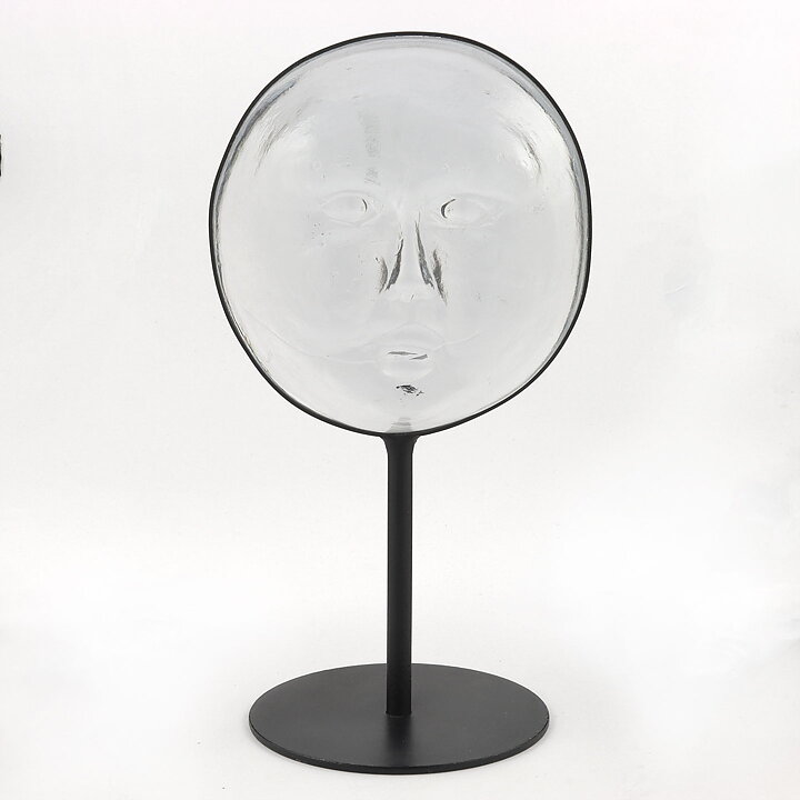 Erik Höglund (1960s) Clear Glass Sculpture with Woman Motif 26 cm