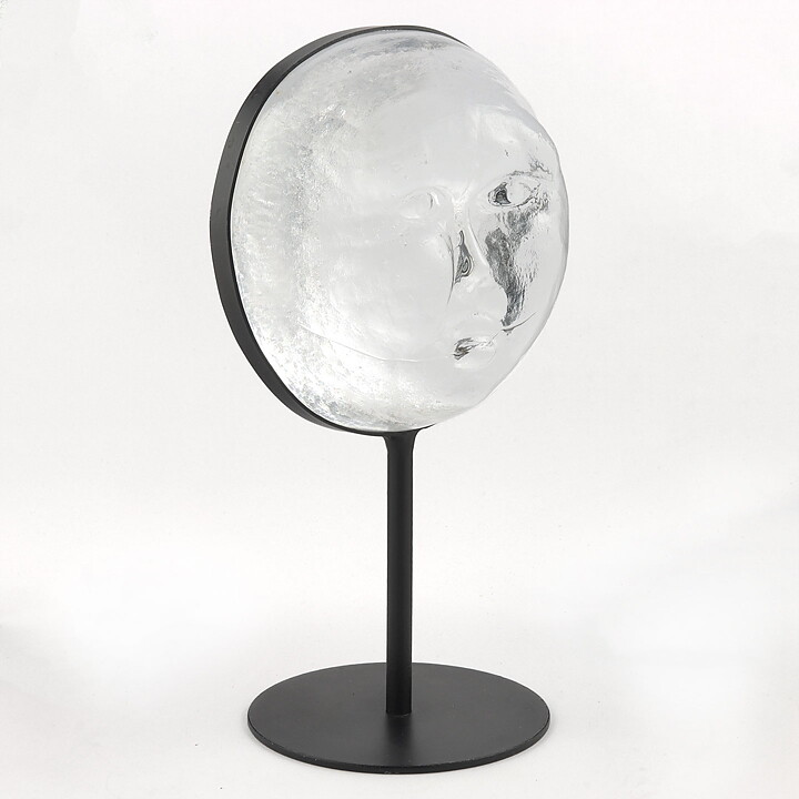 Erik Höglund (1960s) Clear Glass Sculpture with Woman Motif 26 cm