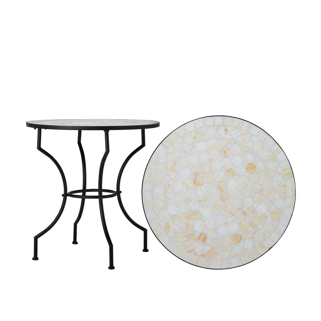 Bord / Benvit  mosaik /  Dia 70cm