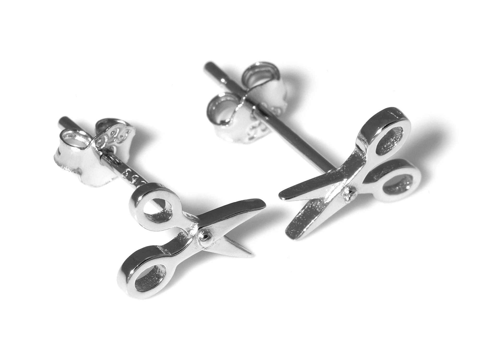 Saxar Örhängen i Äkta 925 Silver, Sax Örhänge, Frisörsalong Accessoar, Frisör Smycke