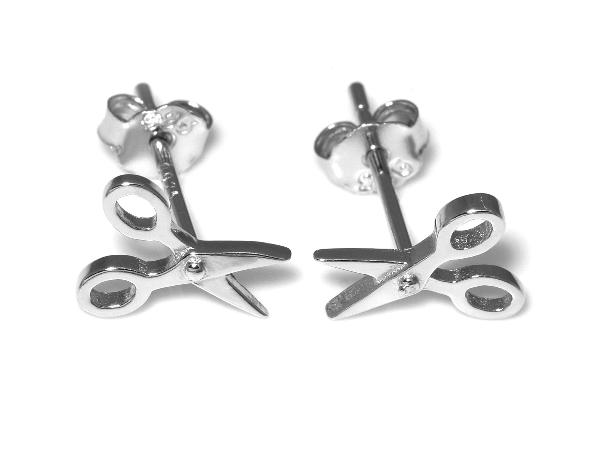 Saxar Örhängen i Äkta 925 Silver, Sax Örhänge, Frisörsalong Accessoar, Frisör Smycke - 2
