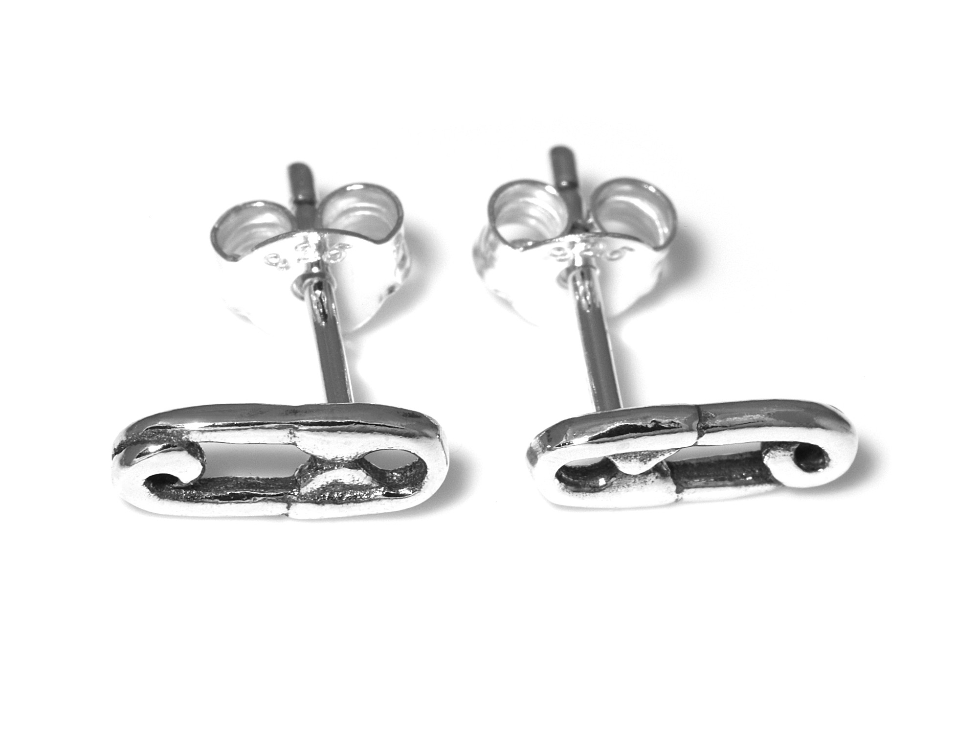 Säkerhetsnålar Örhängen i Äkta 925 Silver, Säkerhetsnål Örhänge, Sömmerska Accessoar, Sy Smycke - 2