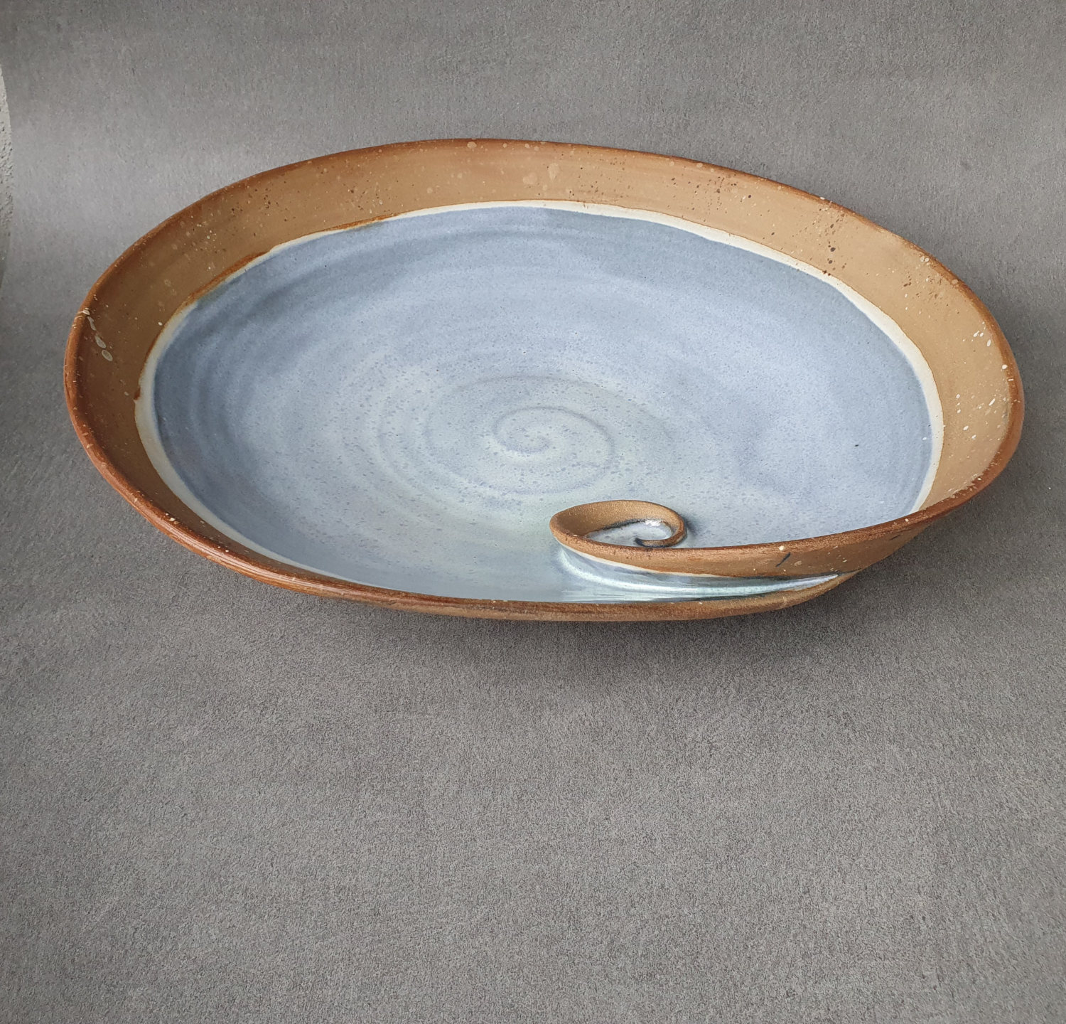 Flow bowl, pale blue with swirl No 6 - 3