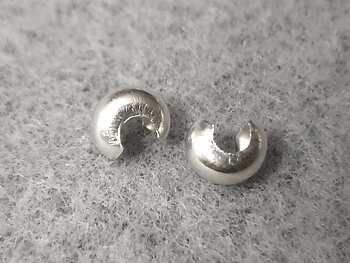 Klämtubskåpa 4 mm 2st/fp Pris/fp 925-silver ( större öppning )