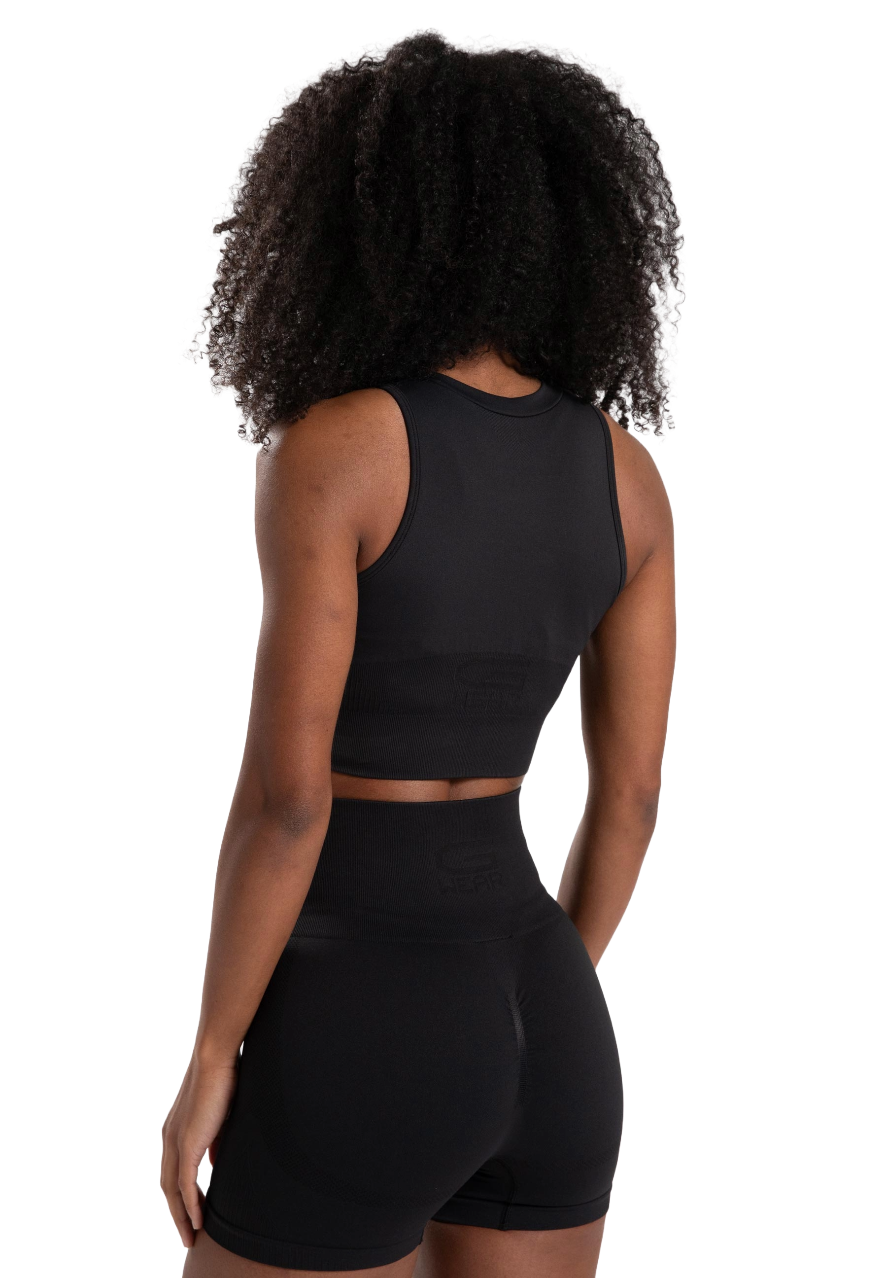Olivia Seamless Crop Top, black - 2