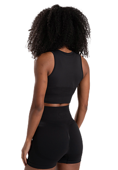 Olivia Seamless Crop Top, black