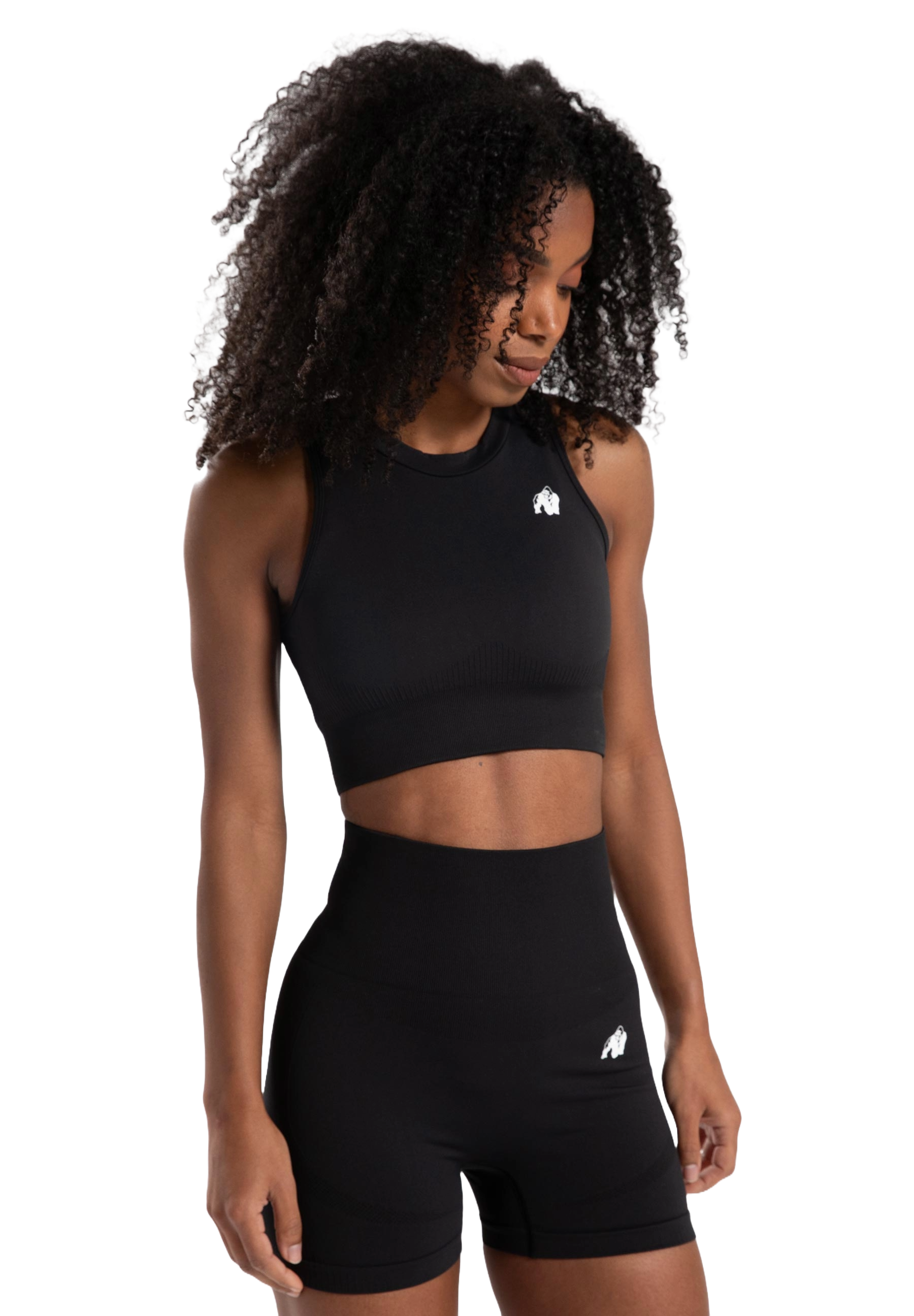 Olivia Seamless Crop Top, black