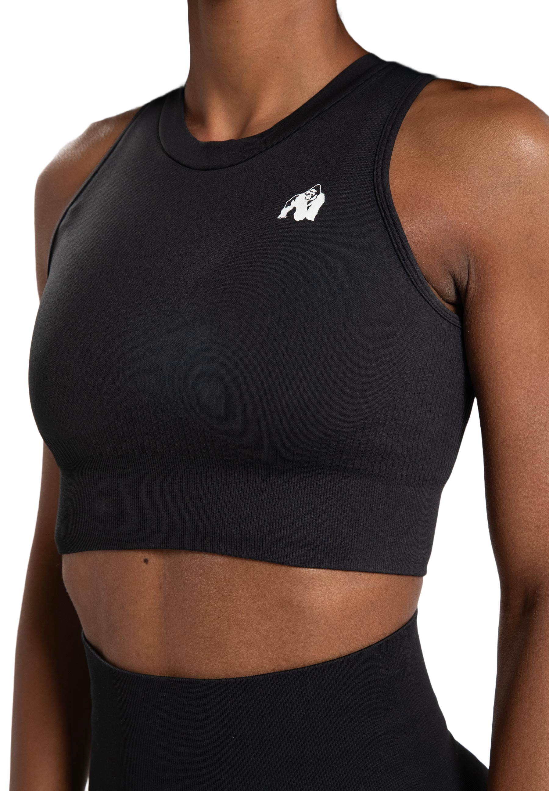 Olivia Seamless Crop Top, black - 7