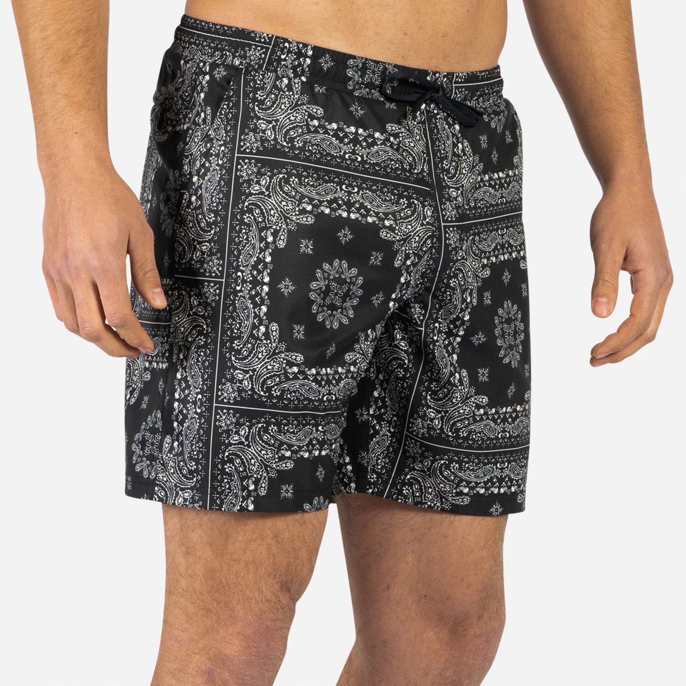 AGUA VOLLEY 2N1 SWIM SHORT - 7" BANDANA-BLACK - 3