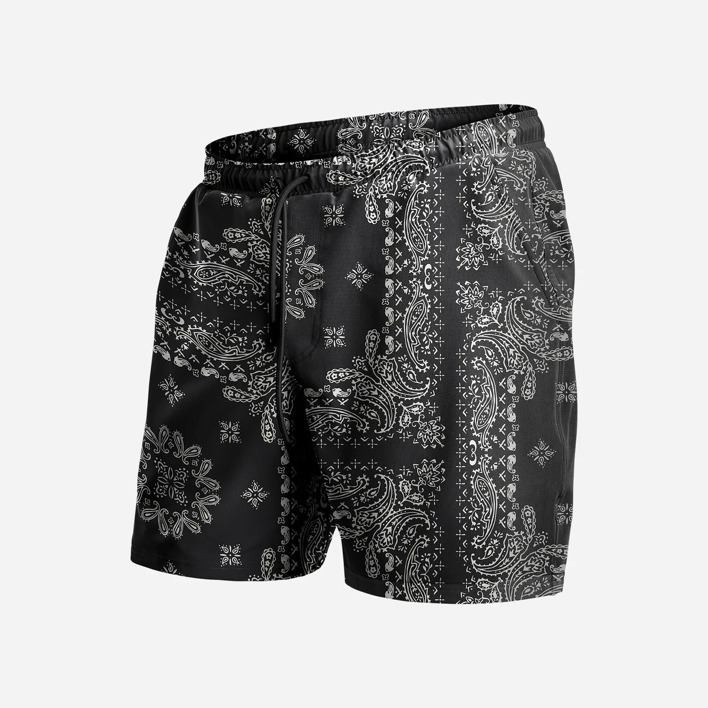AGUA VOLLEY 2N1 SWIM SHORT - 7" BANDANA-BLACK