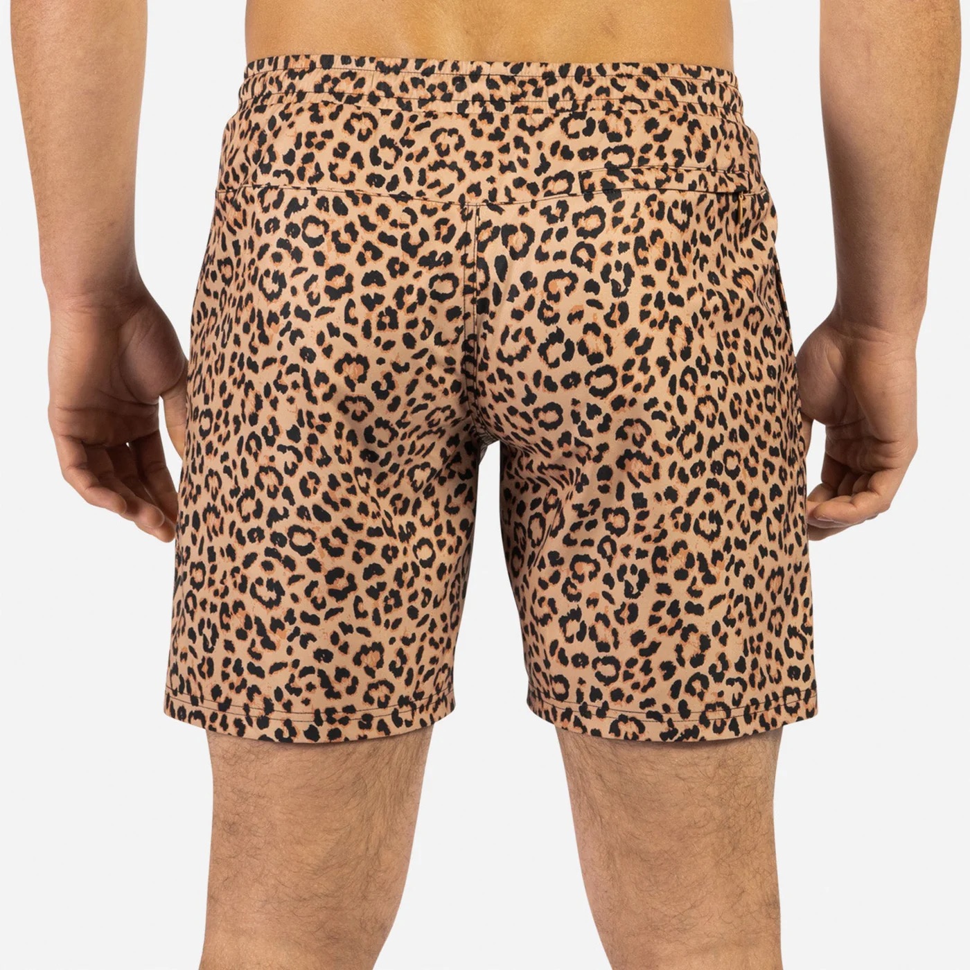 AGUA VOLLEY 2N1 SWIM SHORT - 7" LEOPARD PRINT-TAN - 4