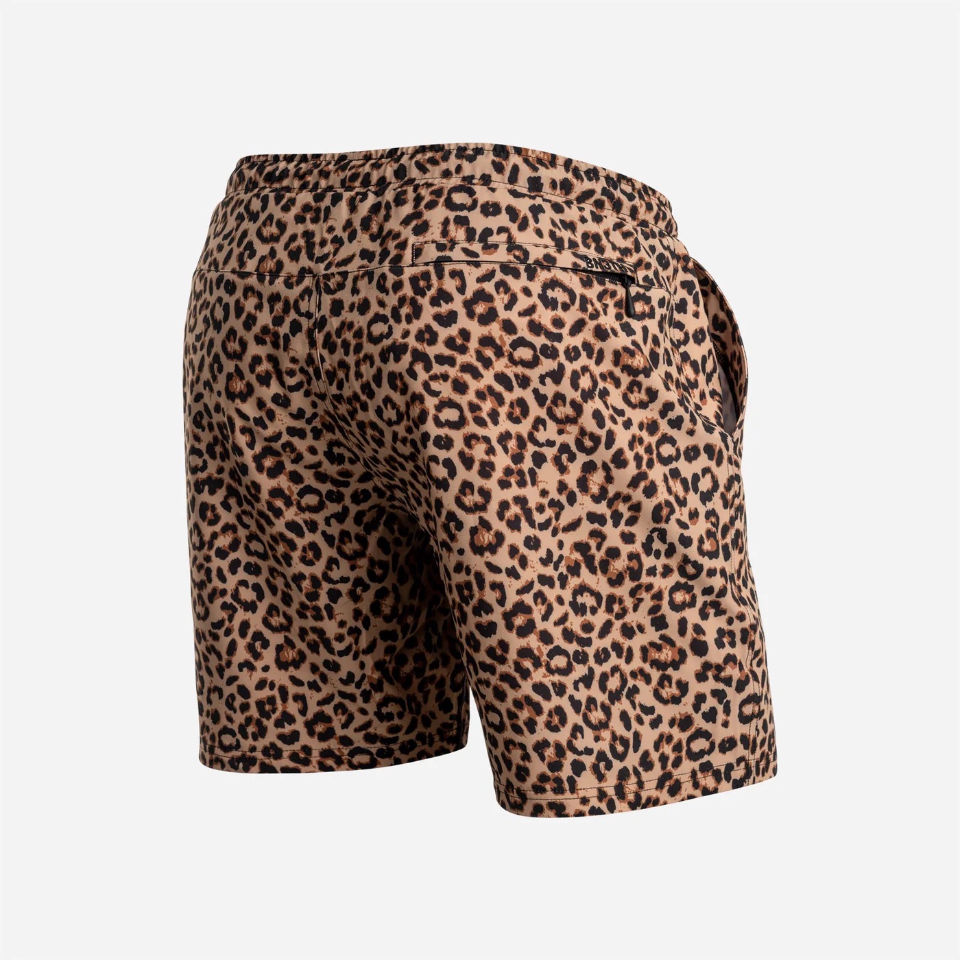 AGUA VOLLEY 2N1 SWIM SHORT - 7" LEOPARD PRINT-TAN - 2
