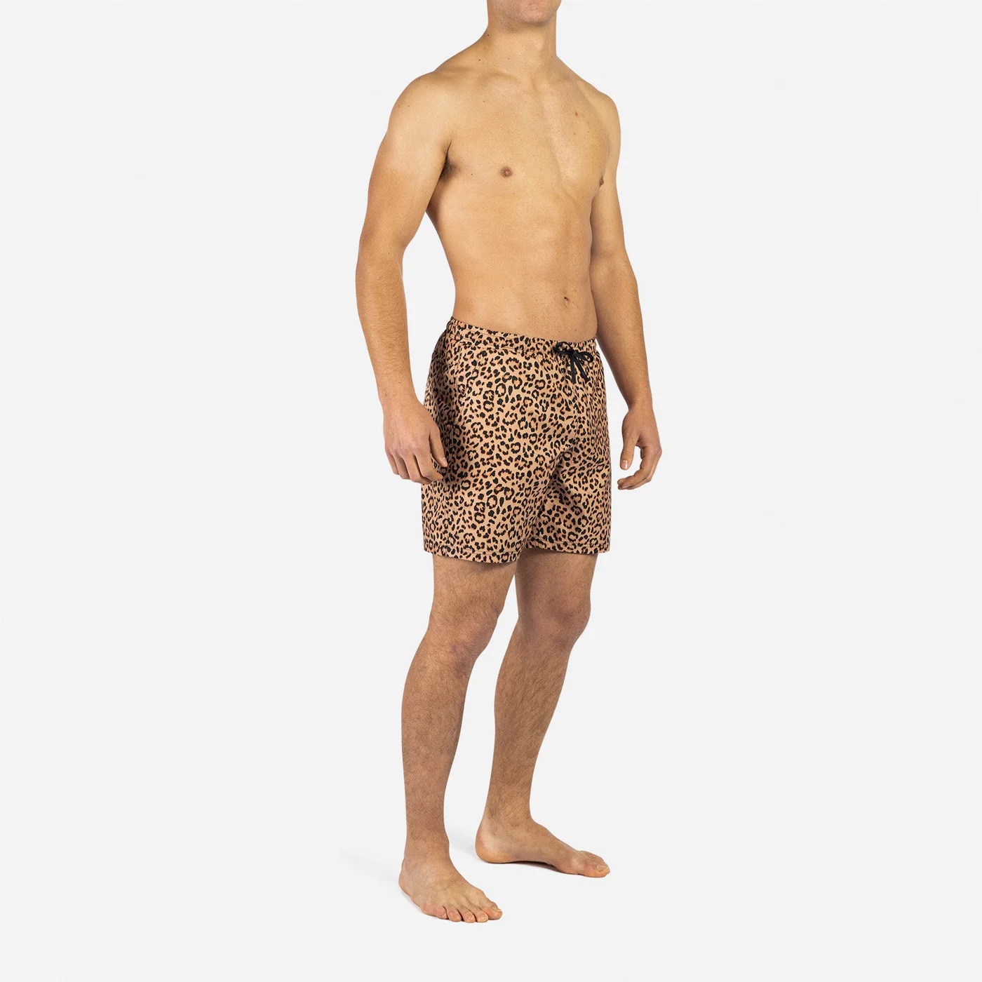 AGUA VOLLEY 2N1 SWIM SHORT - 7" LEOPARD PRINT-TAN - 5