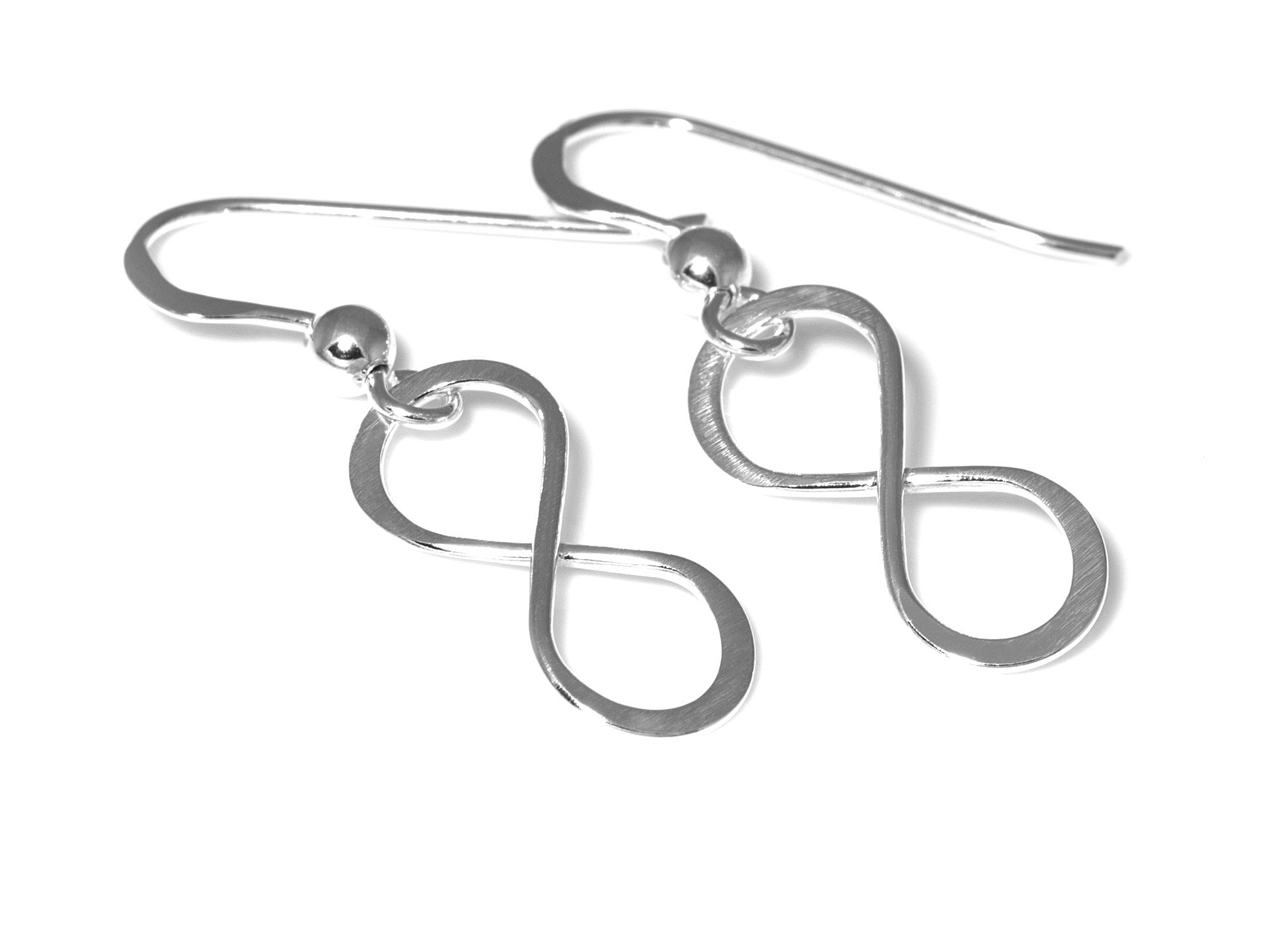 Infinity Örhängen  i Äkta 925 Silver, Evig Vänskap eller Kärlek Örhänge, Evighetstecken Smycke