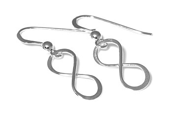 Infinity Örhängen  i Äkta 925 Silver, Evig Vänskap eller Kärlek Örhänge, Evighetstecken Smycke