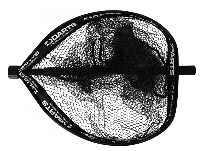 Floating fishing net with telescopic shaft. Collapsible to take up as little space as possible. Rubberized net that is gentle on the fish.