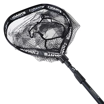 Floating fishing net with telescopic shaft. Collapsible to take up as little space as possible. Rubberized net that is gentle on the fish.