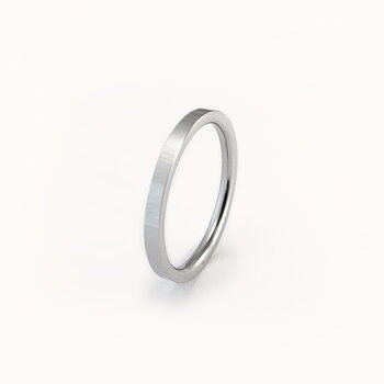 Rett blank ring i 316 stål - 2 mm bred