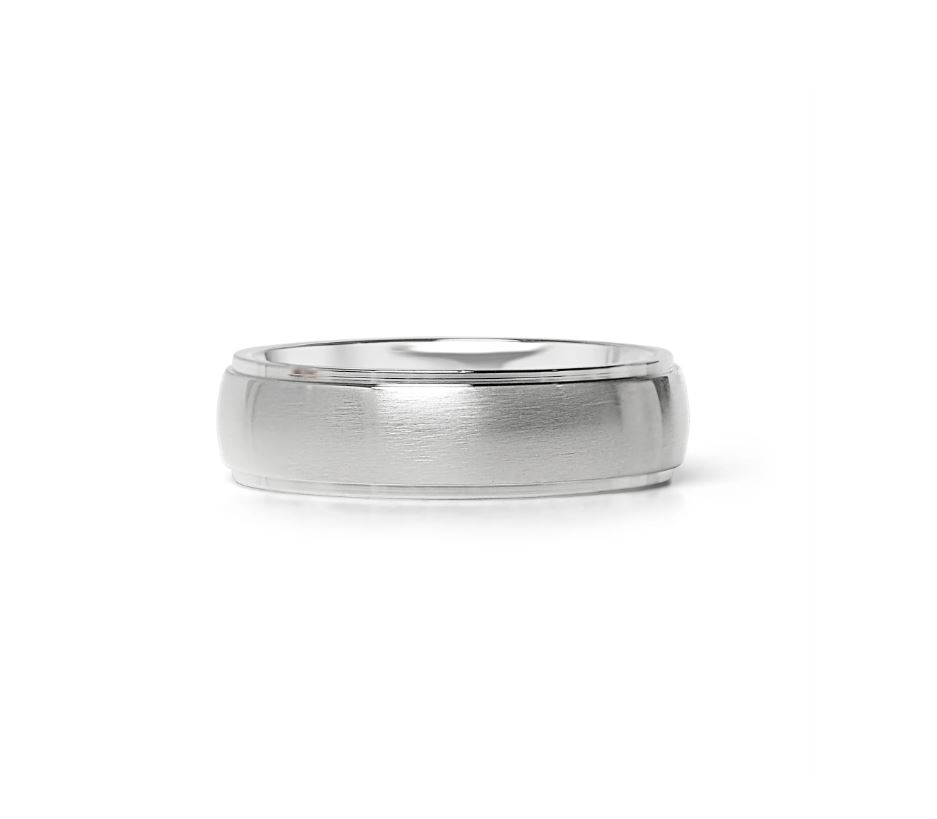 Matt ring i 316 stål med polerte kanter - 6 mm bred - 3