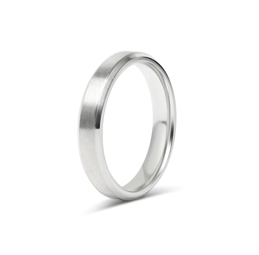 Mattur hringur úr 316 Ryðfrítt stál með pússuðum brúnum - 4 mm breiður - 2
