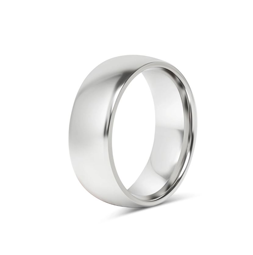 Óskreyttur hringur úr 316 stáli - 8 mm breiður - 2