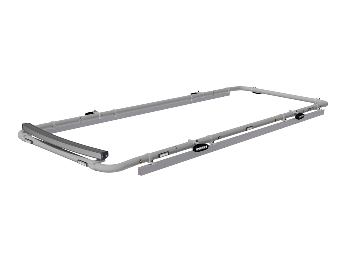 T-RACK MAXI VW Crafter L3H3 17- with roof rails. Full roofbar High front roofbar 