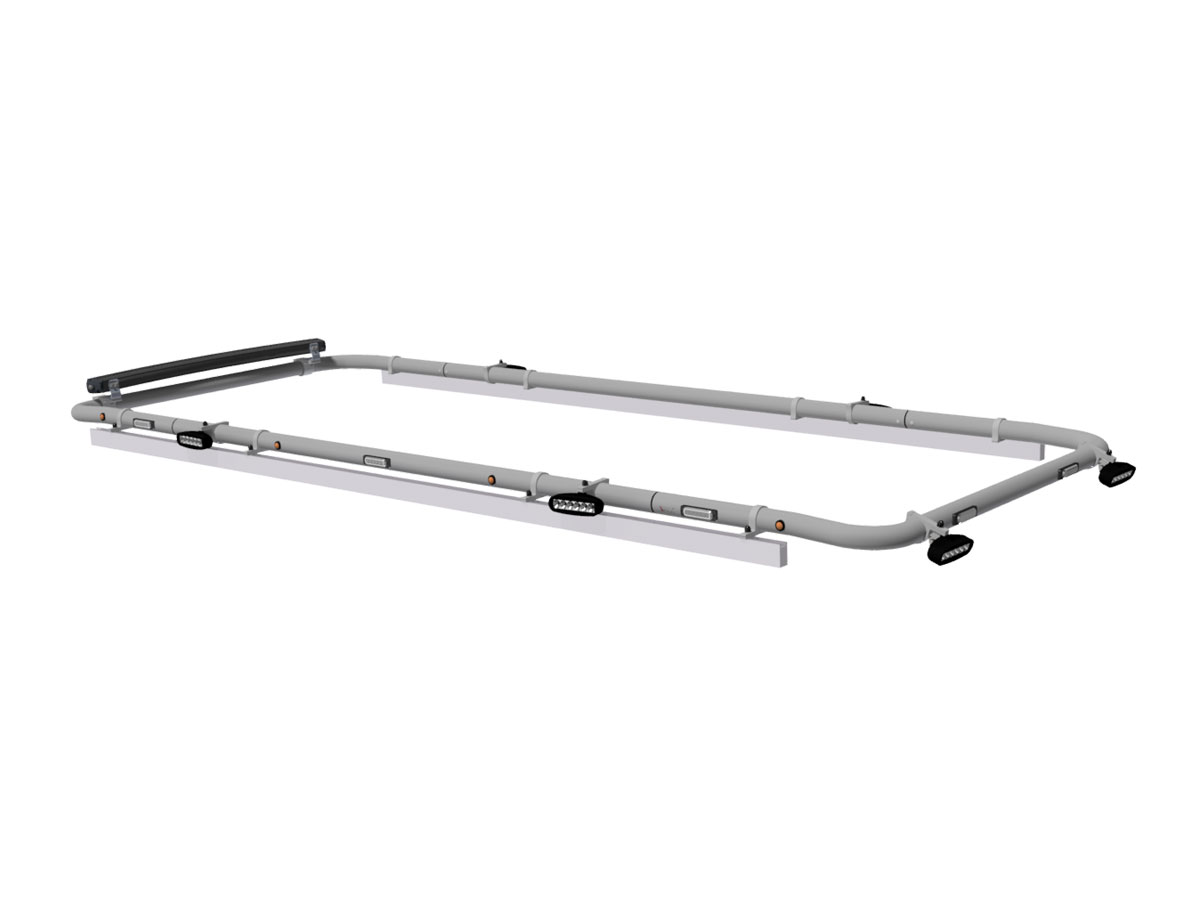 T-RACK MAXI VW Crafter L3H3 17- with roof rails. Full roofbar High front roofbar  - 2