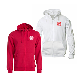 Hoody full zip med logo
