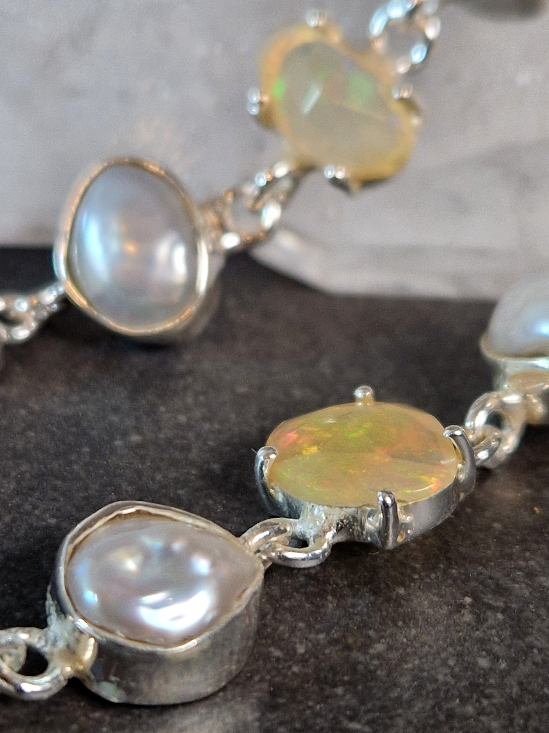 Silverarmband med Opal och Sötvattenspärlor  - 2