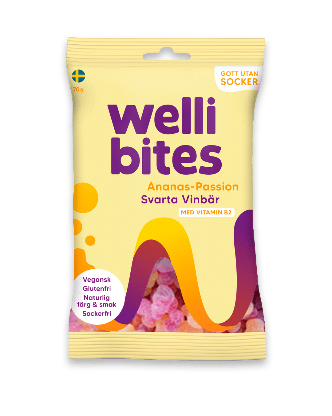 Wellibites Ananas-Passion & Svarta Vinbär 70g